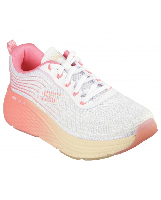 Skechers-WOMENS MAX CUSHIONING ELITE-WHITE/PINK