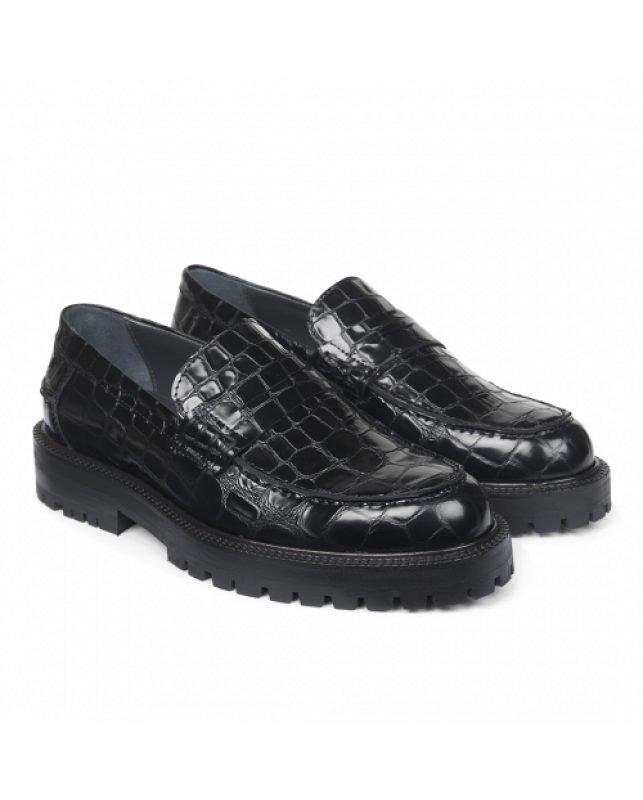 ANGULUS-LOAFER SORT KROKODILLE-BLACK KROKODILLE
