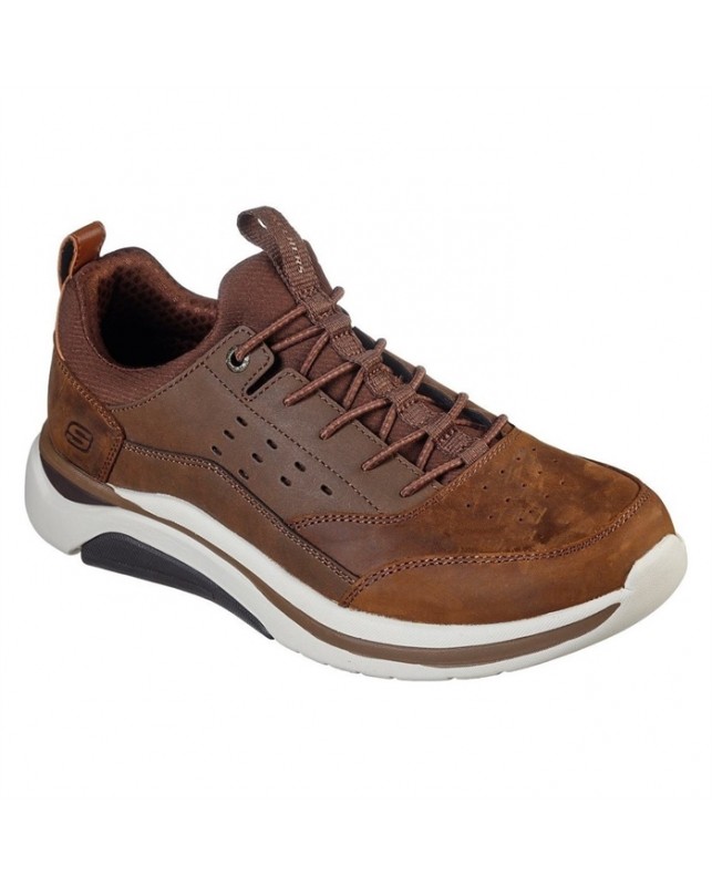 Skechers-MENS RELAXED FIT DELAMO-DARK BROWN