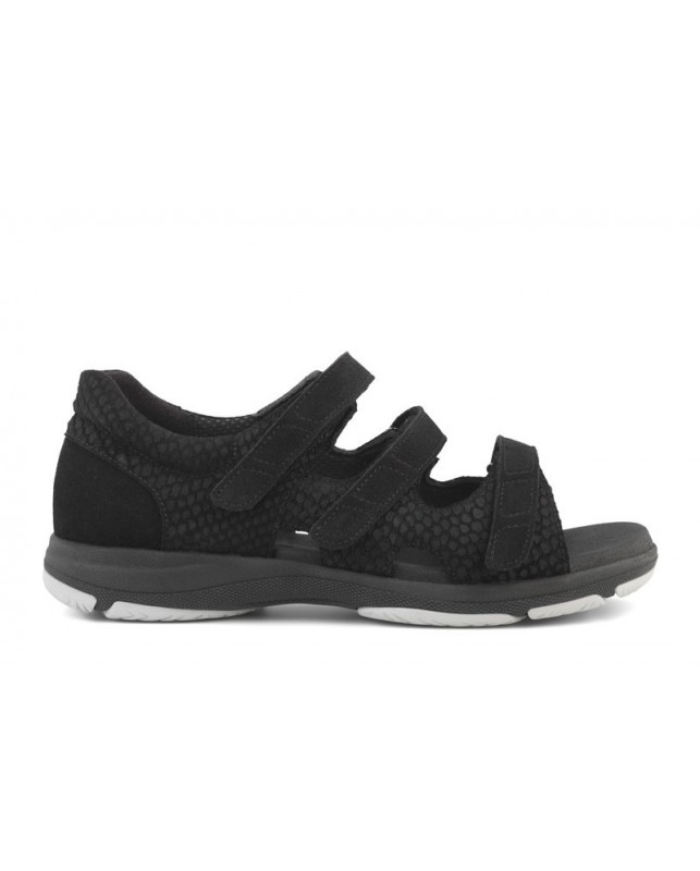 NEW FEET-SANDAL W HEELCAP & 3 VELC-BLACK