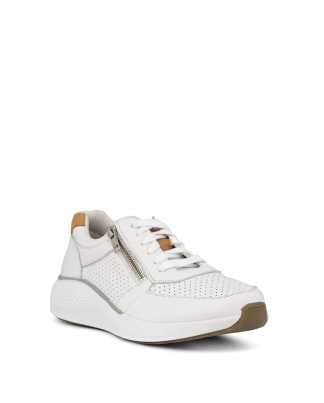 GREEN COMFORT-DOLPHIN SNEAKER W. LACE AND ZI-002 WHITE