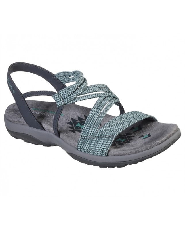 Skechers-REGGAE SLIM-SKECH APPEAL-GRAY/AQUA