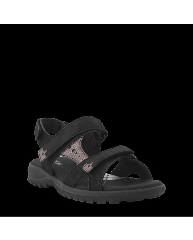 GREEN COMFORT-CAMINO SANDAL W. 2 STRAPS BLAC-BLACK