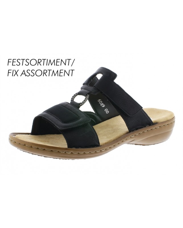 RIEKER SANDAL BLACK M/VELCRO