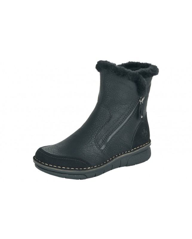 Rieker-VIRAGE/GREECE/RABBIT-BLACK