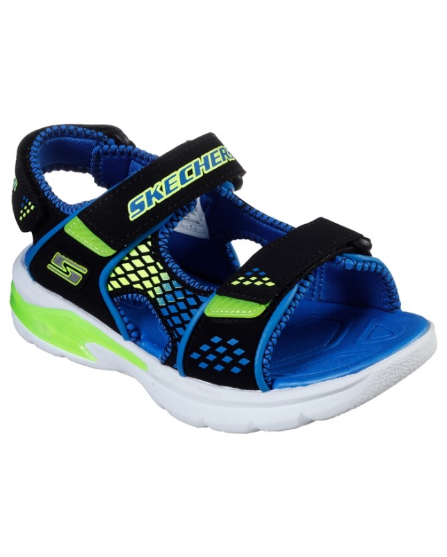Skechers-BOYS E-II SANDAL-BLACK LIME