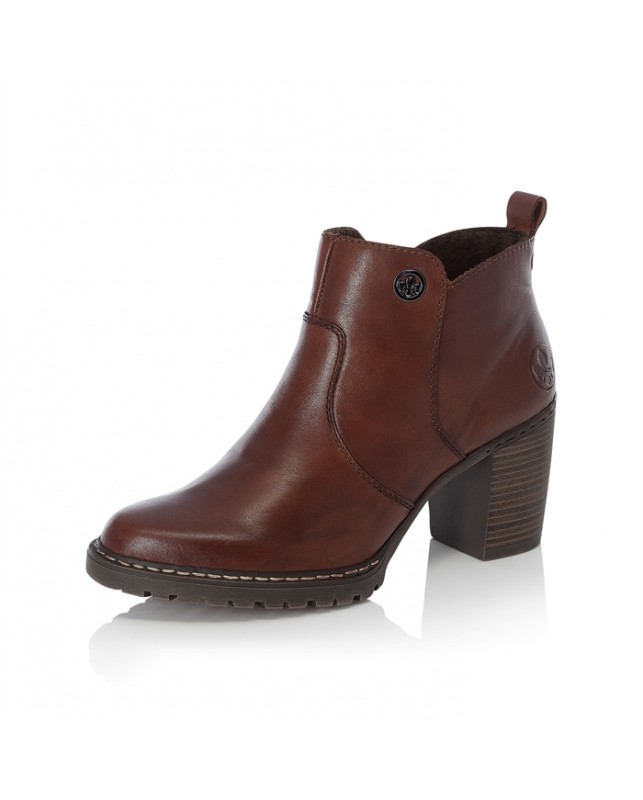 Rieker-BRUN MED HÆL-BROWN