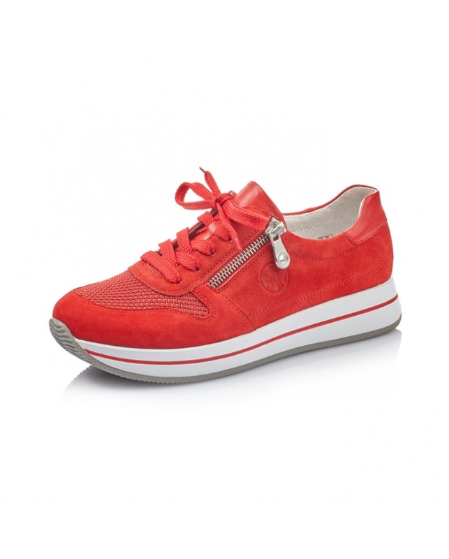 Rieker-GOATSUEDE/KNITTECH30/KOSTAU-RED