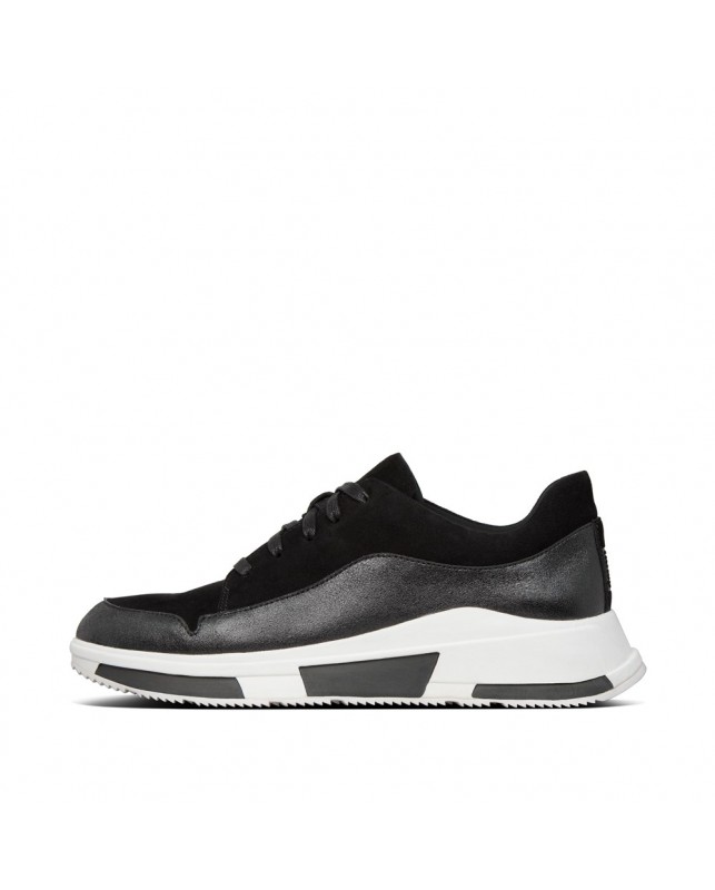 FIT FLOP-FREYA SUEDE SNEAKERS BLACK-BLACK