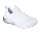 Skechers-WOMENS ULTRA FLEX-WHITE SILVER