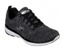 Skechers-WOMENS FLEX APPEAL-BLACK/WHITE