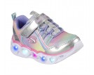 Skechers-GIRLS HEART LIGHTS-RAINBOW LUX-SMLT SILVER MULTI